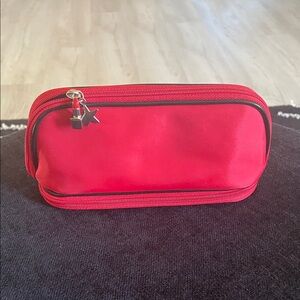 Elegant Red Cosmetic Bag with Star and Lipstick Charms